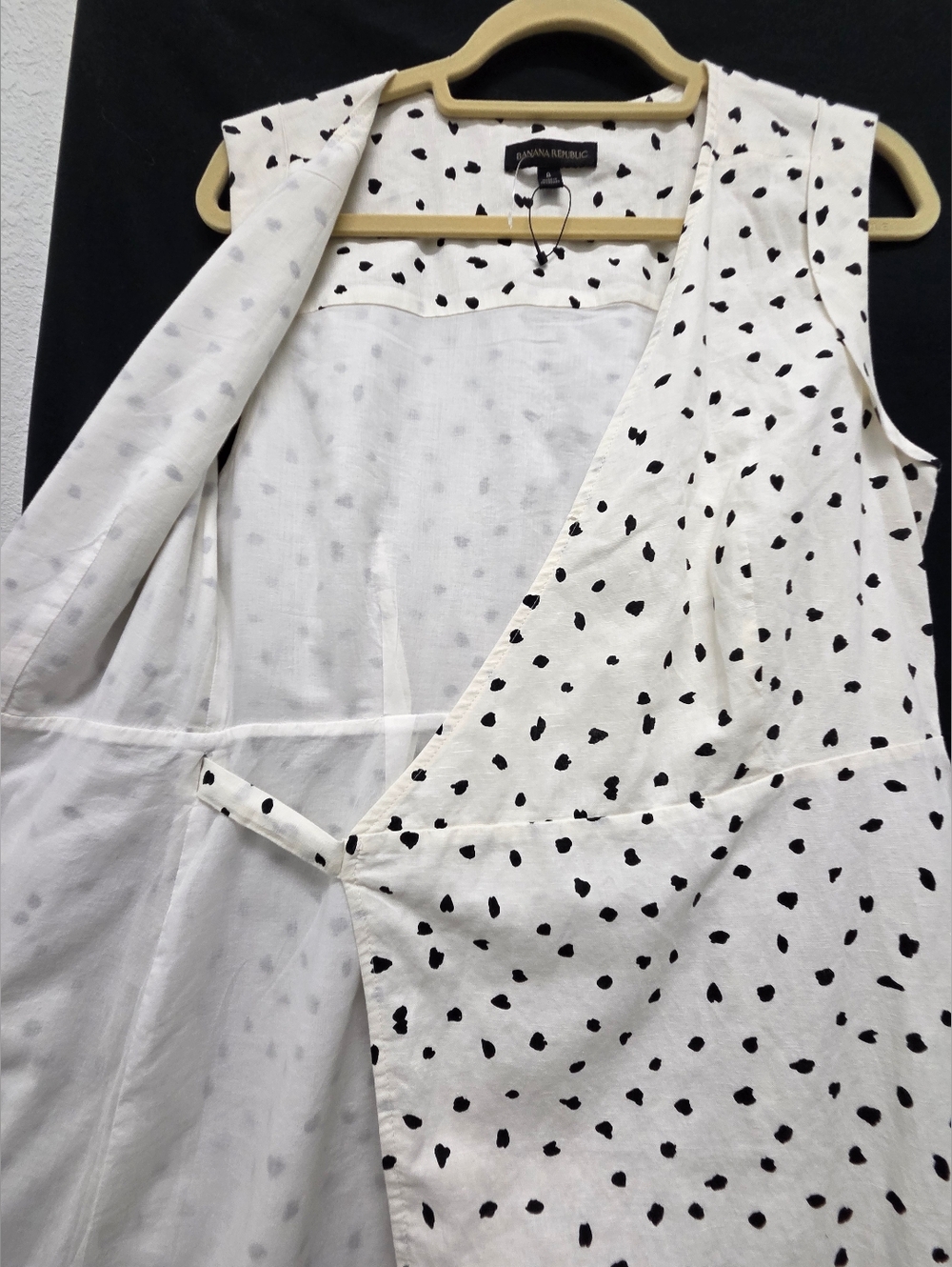 Banana Republic White Sleeveless Polka Dot Wrap Camisole Dress - Picture 12 of 14